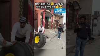 Ravi bhai ne 🧐 upar se gira diya tyre 🦅#trending #shorts #youtubeshorts