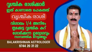 വിശാഖം 1/4 അനിഴം തൃക്കേട്ട വൃശ്ചിക കൂറ് ശോഭിക്കുന്ന ഉദ്യോഗവും സാമ്പത്തിക നേട്ടങ്ങളും