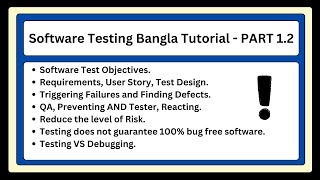Software Testing Bangla Tutorial - Part 1.2 | Test Objective | Testing VS Debugging