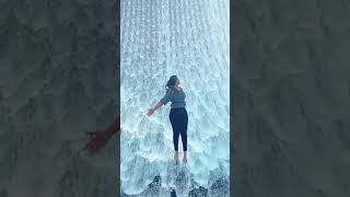 Actress Aishwarya Rajesh enjoying in waterfall