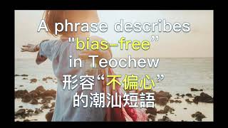 【潮州话学习】潮汕話形容 “不偏心”  #潮州话学习  (Teochew แต้จิ๋ว)  英语/普通话/潮语