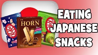 Eating Japanese Snacks