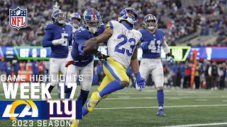 Los Angeles Rams vs. New York Giants | 2023 Week 17 Game Highlights