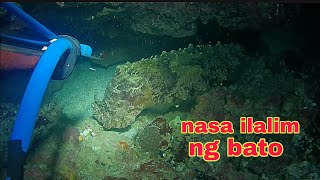 ep482 Dive2 malaking colambotan nasa ilalim lang ng malaking bato.