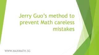 How to avoid making math careless mistakes