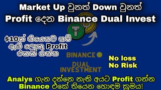 Binance dual invest හරහා අසීමිතව ලාභ ලබමු|| Earn usdt with binance dual invest profit