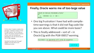 MNG3: Compile-Time Warnings in PL/SQL (PL/SQL Channel)