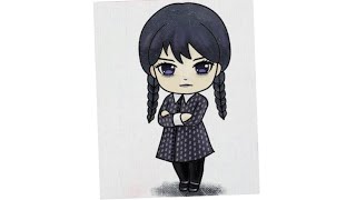 How to draw Wednesday Addams/Very Easy Wednesday Drawing #wednesdayaddams #netflix #wednesday