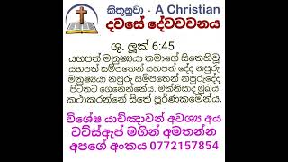 ලූක් 6: 45 දවසේ දේවවචනය | Sinhala Bible