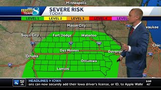 Iowa weather: Showers and storms arrive today