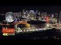 Aerial Tour Downtown Miami at Night by Drone 4K