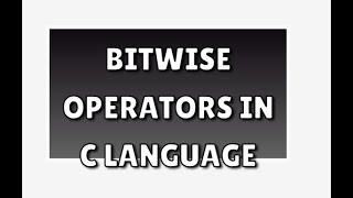 Bitwise Operators | C Language | Pavani_teaches