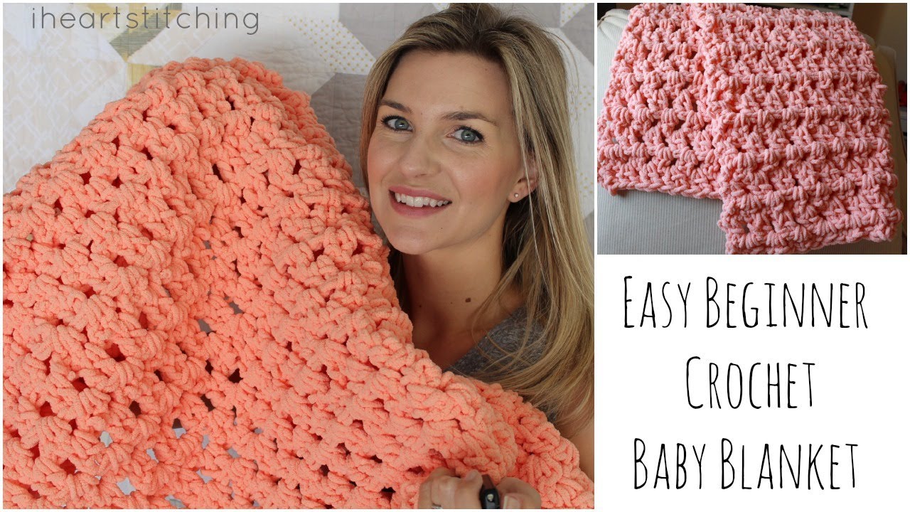 Easy Beginner Crochet Baby Blanket Tutorial - YouTube