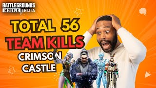 56 Kills in one match | Aggressive Squad clutches in BGMI | 90 fps #crimsoncastle #bgmi