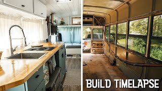 School Bus Conversion TIMELAPSE | Start to Finish I School Bus to Tiny Home