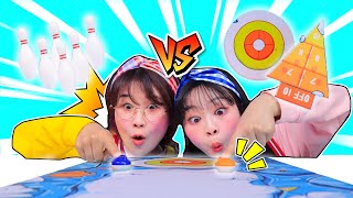 保齡冰壺🥌🎳桌遊挑戰！是誰壓倒性的勝利？Curling \u0026 Bowling Table Sport | 小伶玩具 | Xiaoling toy