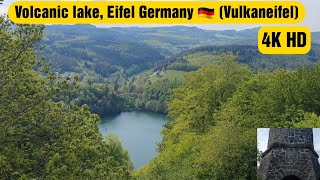 Active Volcanic Lake (Vulkaneifel) Eifel, Germany 4K-Beautiful Lake Top View #lake #eiffel