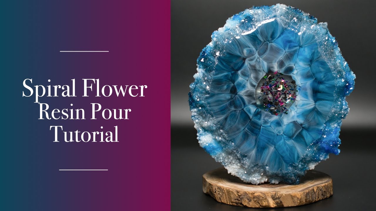 27 Spiral Flower Resin Pour Tutorial Crystal Resin Art Youtube