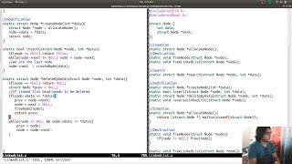 C Live Coding : Linked List Insert Search Create And Delete Linked List