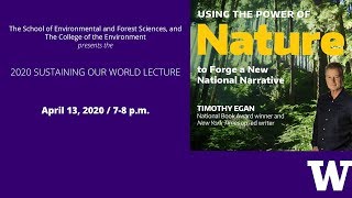 2020 Sustaining Our World Lecture