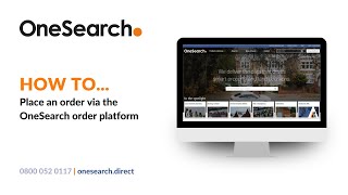 How to place an order via the OneSearch order platform