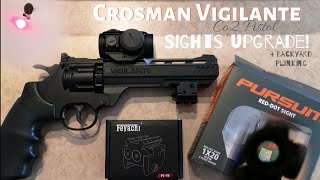 Crosman Vigilante (Co2 Pellet/BB Pistol) - Installing a Red Dot and Laser Sight / Backyard Plinking