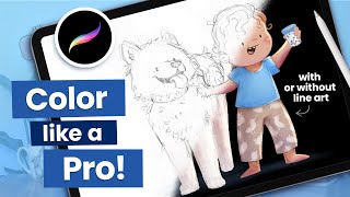 How to COLOR a SKETCH in Procreate 🖍️  8 Essential Tips for Beginners