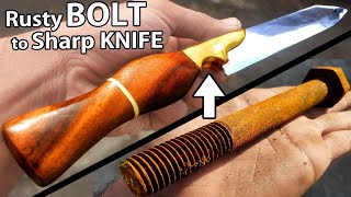 How to Turning a Rusty BOLT into a really Sharp Chef Knife