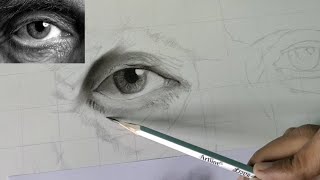 Draw an hyperreal Eye from start to finish part 1  । Hindi ।  eye kaise draw kare