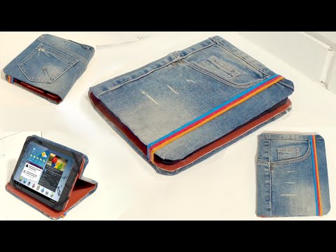 Recycle your old jeans. How to make a tablet case with old jeans. Recycle your old jeans. How to make a tablet case with old jeans.
