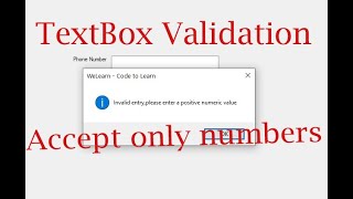 VB.NET TextBox Validation for numbers only 2020