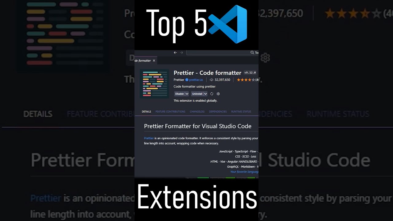 Top 5 Vs Code Extensions For Web Developers #vscode #webdevelopment ...