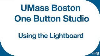 One Button Studio Using The Lightboard