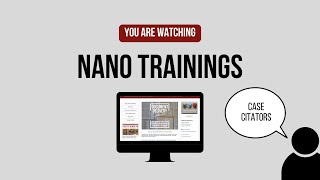 Nano Trainings: Case Citators