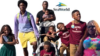 DADDY DUTIES WITH WOOD 🪵 SEAWORLD ORLANDO, FL WITH MY WIFE \u0026 7 KIDS 🧑🏾👦🏾🧒🏽👧🏽👶🏾👶🏾👶🏾