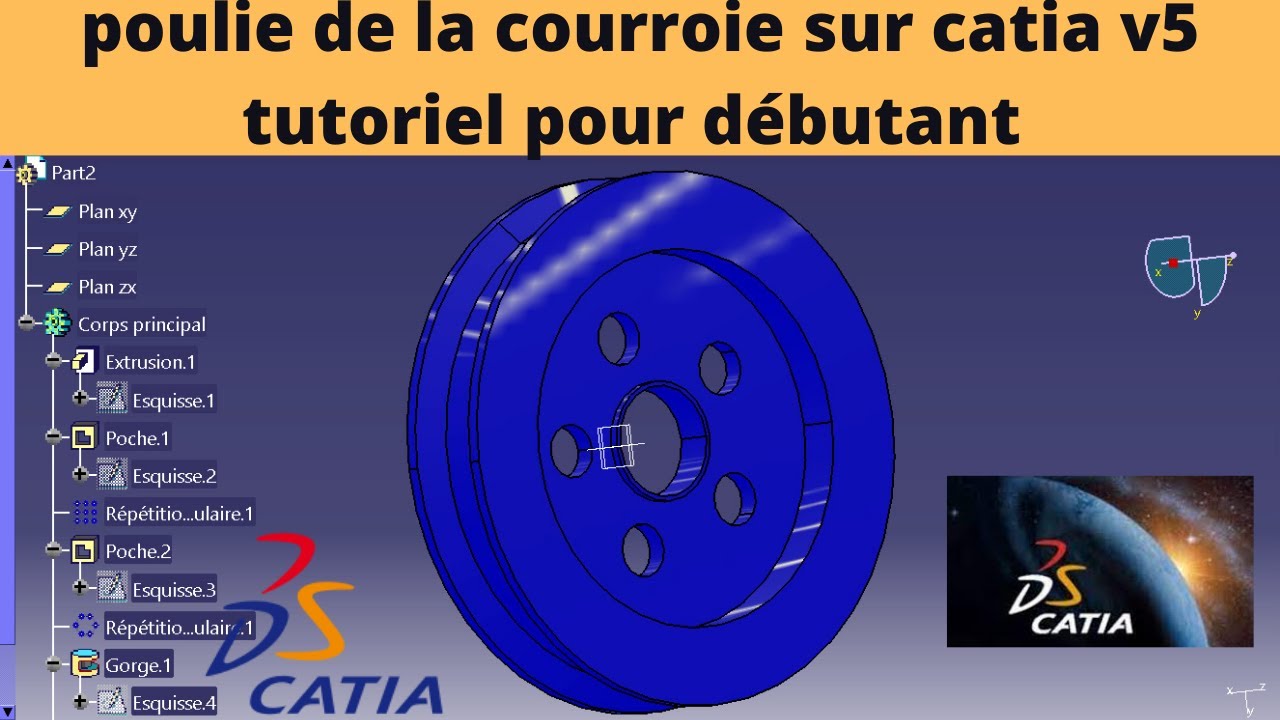 Poulie De La Courroie Sur Catia V5 Tutoriel Pour Débutant - YouTube