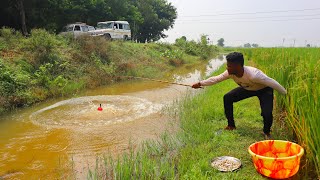 Fishing Video🐟🐠 || Nice to see the incredible fishing scene by the smart boy in the village Canal ✅