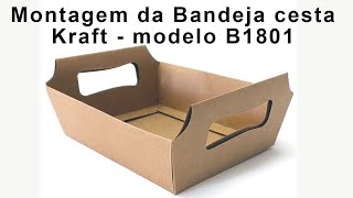 Bandeja Cesta kraft modelo B1801 Tamanho  21cm X 16cm X 8,5 cm