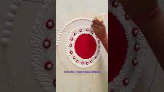 Navratri Special Unique Easy Red Rangoli design #diwalirangoli  diwali #rangolidesigns #rangoli