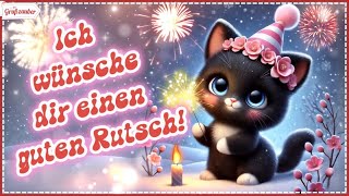 Viel Glück und Freude für 2025 🍀🥂🍀 Silvestergruß lustig kostenlos für WhatsApp \u0026Co 💌