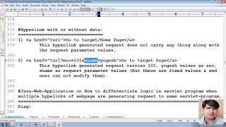 47 Hyperlink with or without data in servlet program |Adv Java Servlet Programming Tutorial adv java