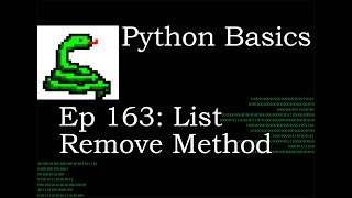 Python Basics List Remove Method
