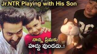 Jr.NTR Playing with His Son Abhay ram Rare Video | Jr.NTR Son Singing Song || Jr.NTR || Movie Blends
