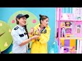 barbie dream house. polis Ümit barbie nin evine gizlice giren ayşe yi yakalıyor. barbie oyunları