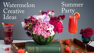 Wonderful Easy Watermelon Recipes, Summer Table Setting, Garden Flower Centrepiece Arrangement