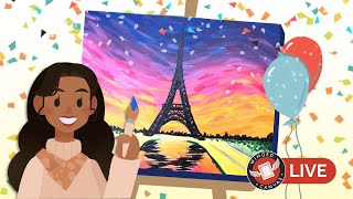 🔴 Painting the Eiffel Tower 🖌️ Step by Step Acrylic Workshop