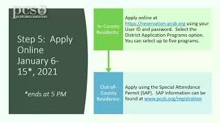 What are the important deadlines for 2021-22 Pinellas County Schools  District Application Program