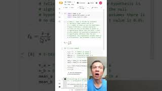 T-test in Python and Google Colab