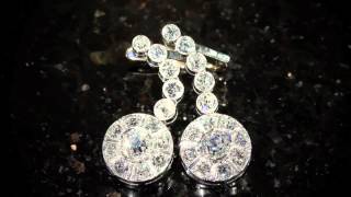 Stunning Art Deco Diamond Earrings, Over 6 Carats!, 1920's in Platinum