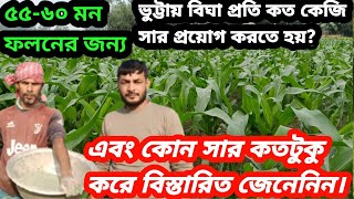 ভুট্টায় বিঘা প্রতি মোট কত কেজি সার প্রয়োগ করলে 🌽ভালো ফলন পাওয়া যাবে জেনেনিন।